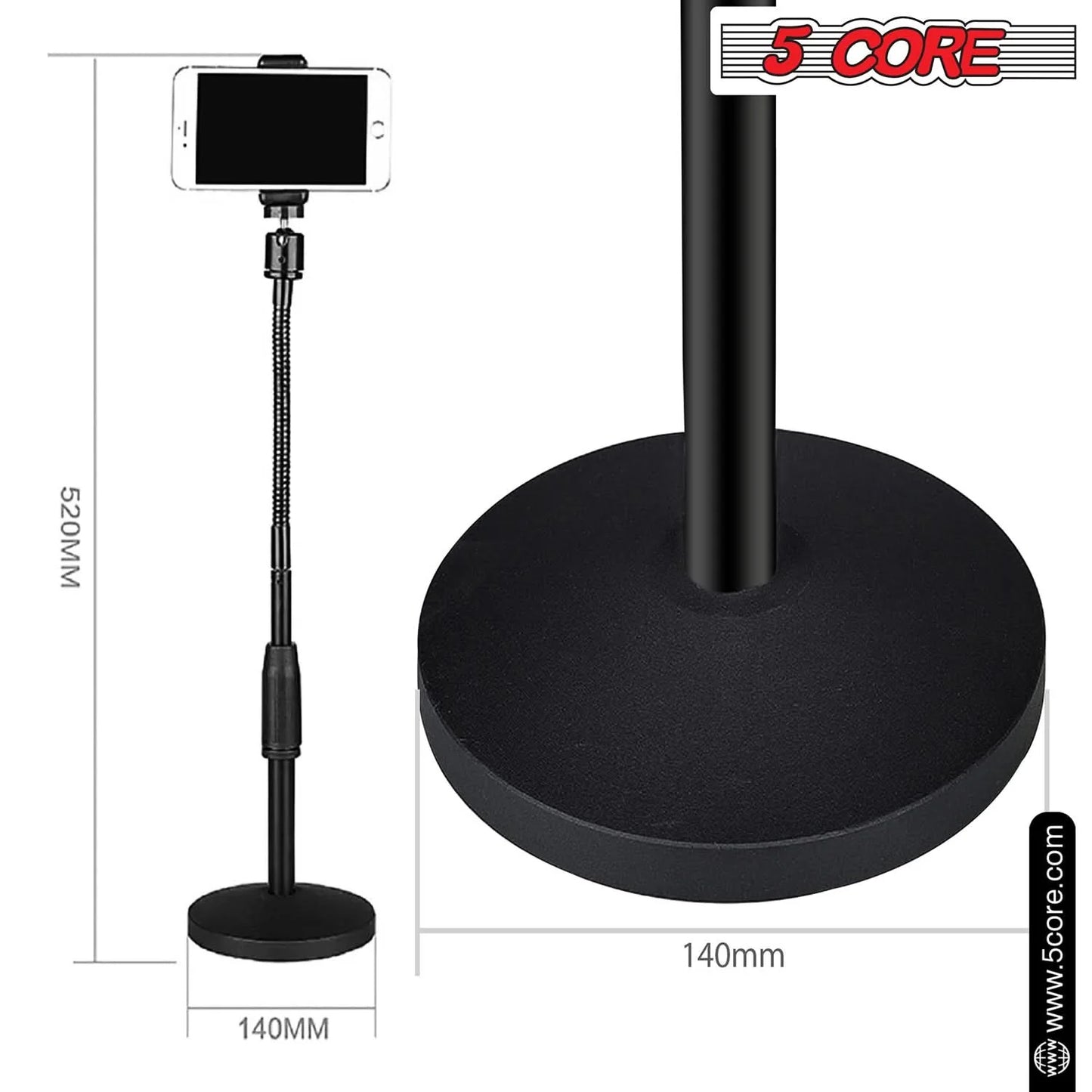 5Core Adjustable Scissor Boom Arm Stand for Desk - Compatible with Tablets and Cell Phones